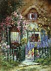 Alfred de Breanski A Wayside House painting